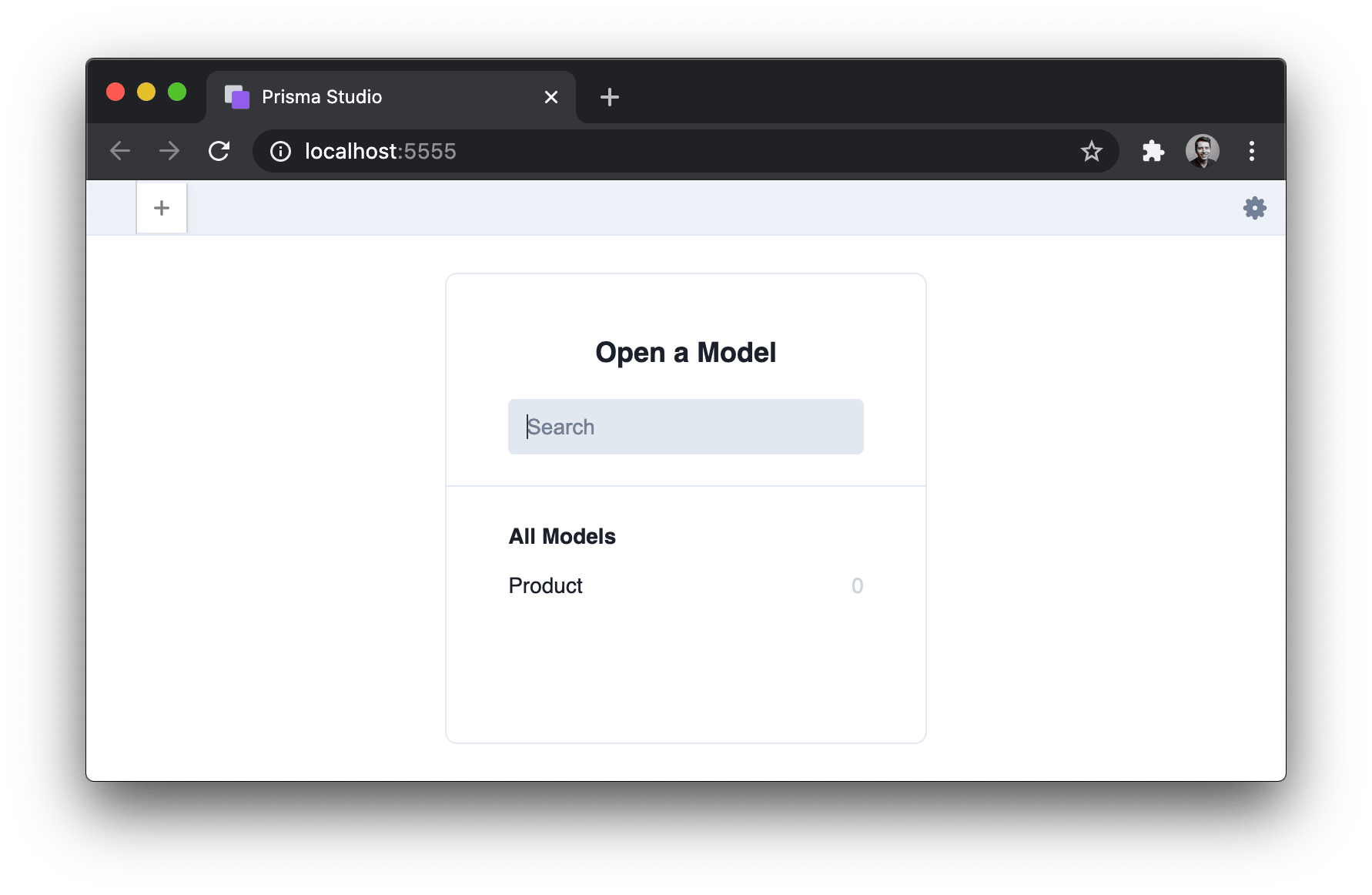 Prisma Studio running at localhost