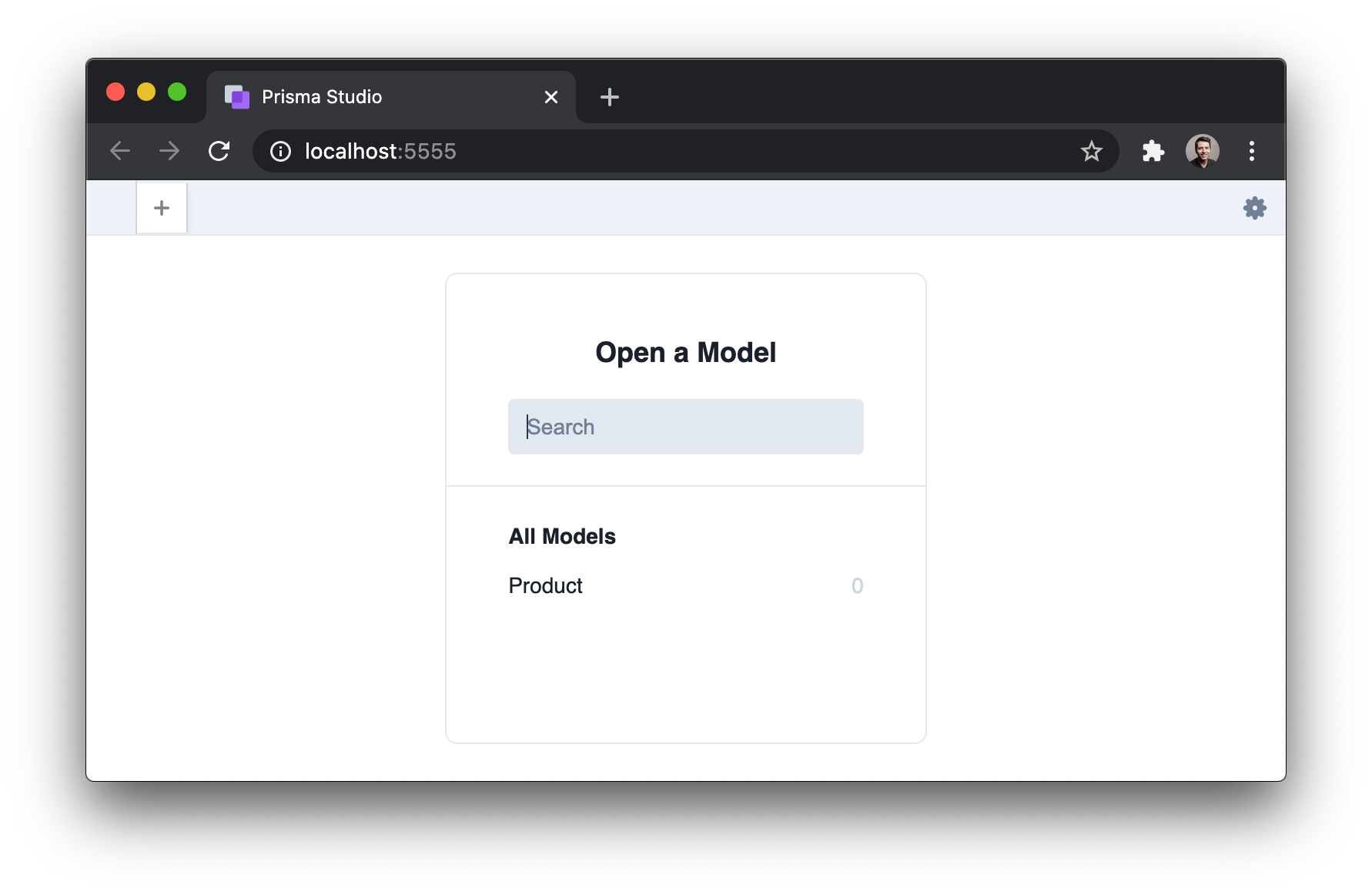 Prisma Studio running at localhost
