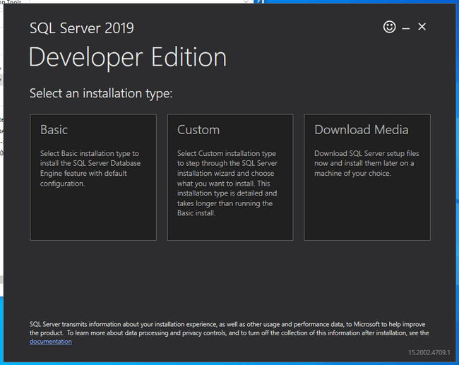 SQL Server choose installation type
