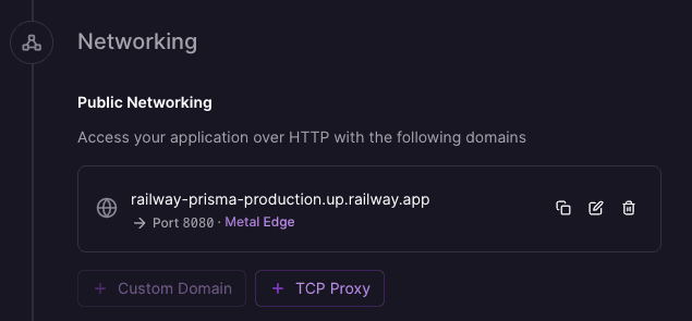 Railway networking settings